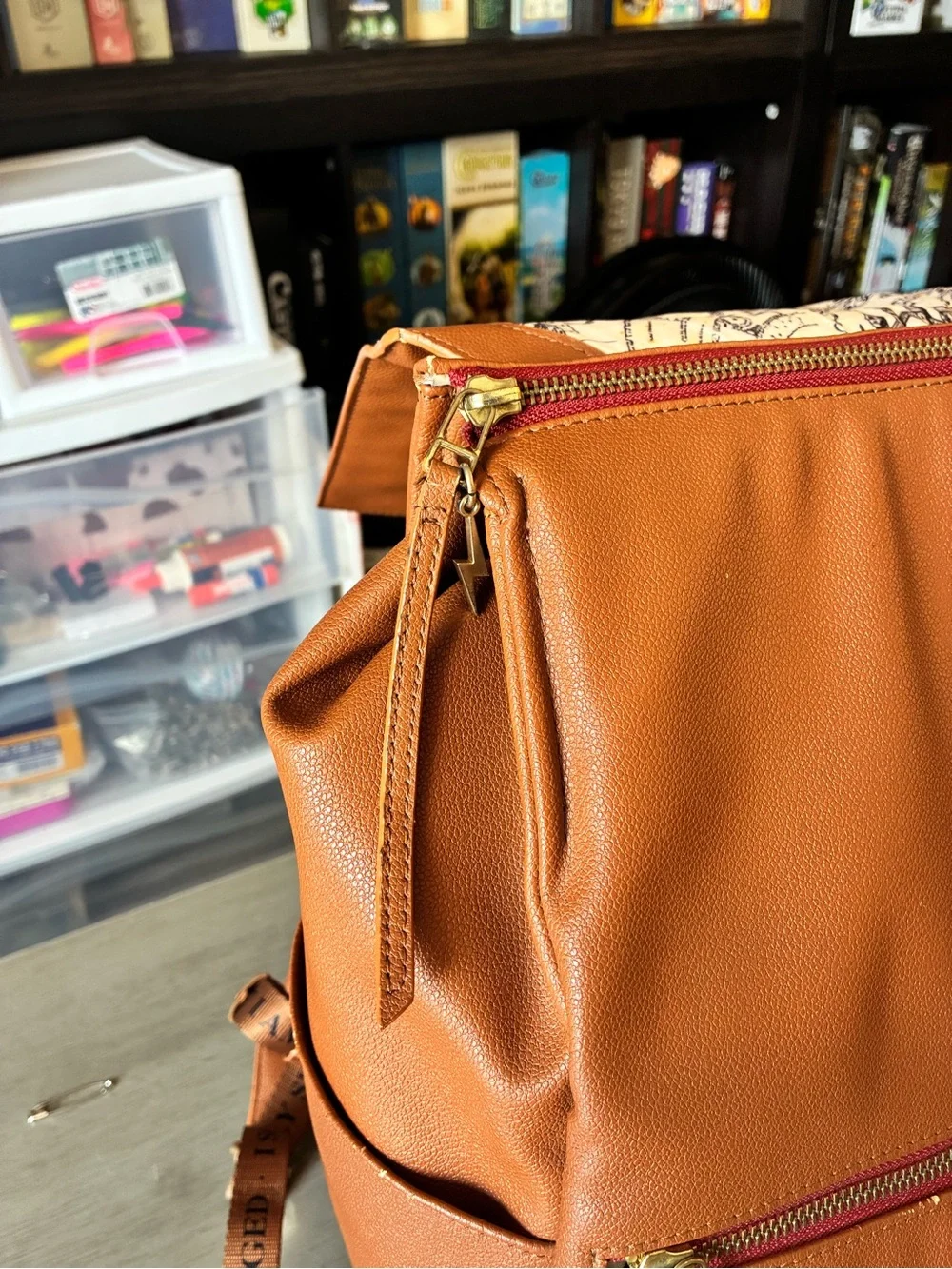 Freshly Picked Tan Leather-Effect Diaper Backpack with Matching Pouch